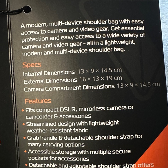 Slinger Alpine 120 Multi-Device Shoulder Bag, Black camera bag NWT - Picture 7 of 7